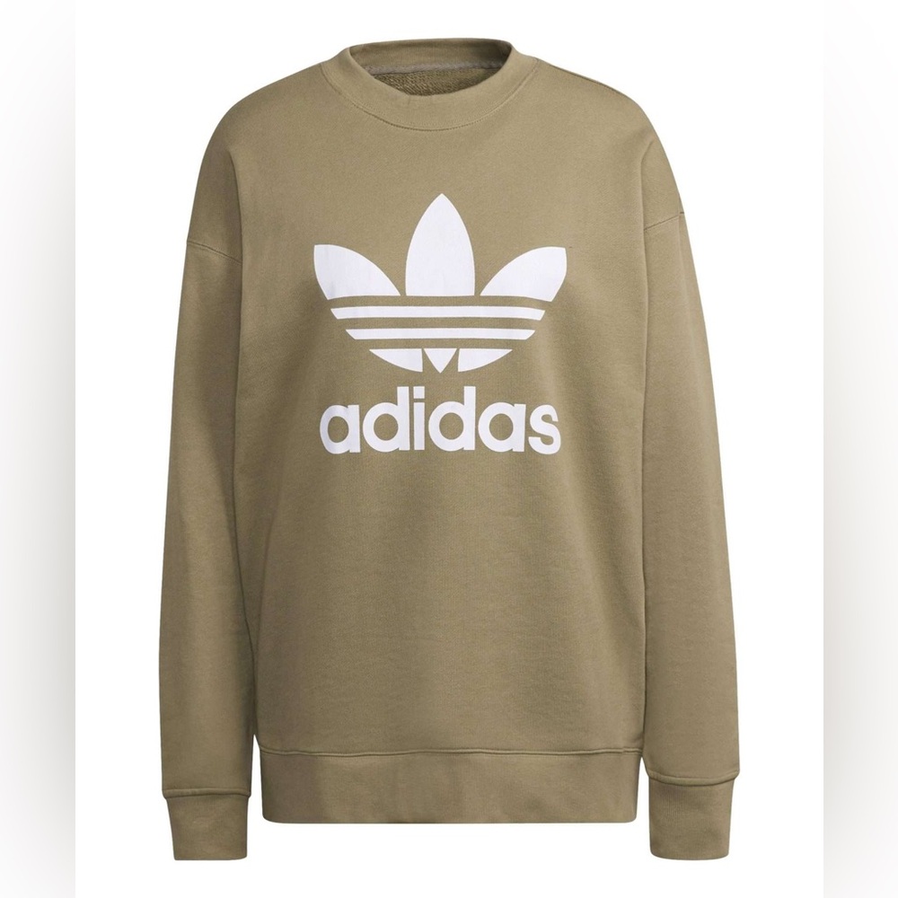 Adidas Originals Women's‎ Trefoil Crewneck Sweatshirt in Orbit Green (Olive).